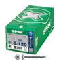 Spax 0191010601205 Tornillo Universal Cabeza Plana Wirox 6x120mm Caja 100 Unidades