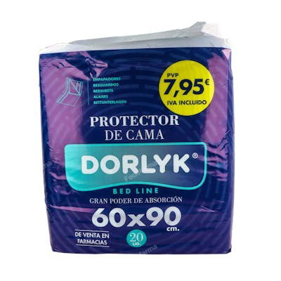 Dorlyk Empapador Salvacamas Bedline Desechable 90x60 Cm 20 Unidades