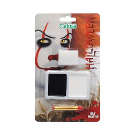 Atosa Kit de Maquillaje Halloween Payaso - Lápiz Negro y Colores Rojo y Azul