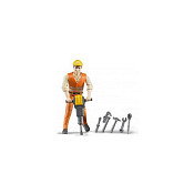 Bruder 60020 Bauarbeiter mit Zubehr Figura de Juguete