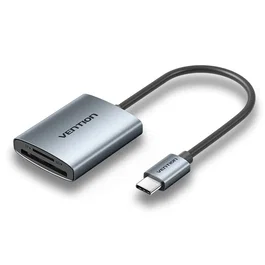Vention Lector de Tarjetas 2 en 1 USB-C 3.0 SD/TF Gris