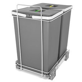 Alk Cubo Basura Ecofil Antracita 48L Extracción Total Reciclaje 2x24L