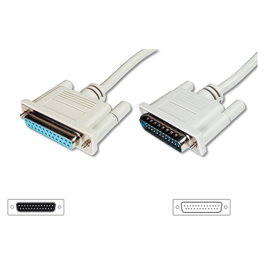 Digitus Cable alargador de transferencia de datos D-Sub25 5 m beige