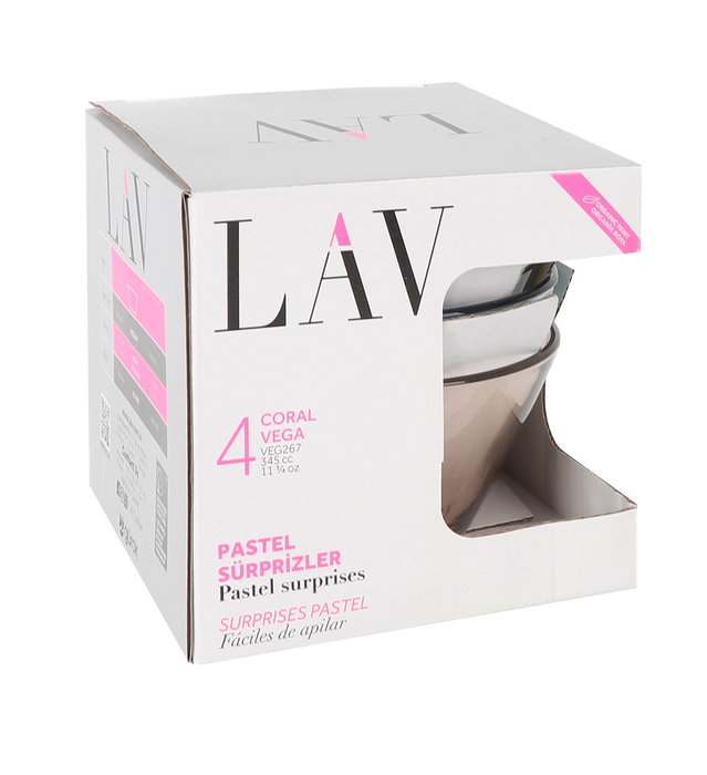 LAV Set 4 Bowls Vega Colors 12 cm 345 cc (6 Cajas)