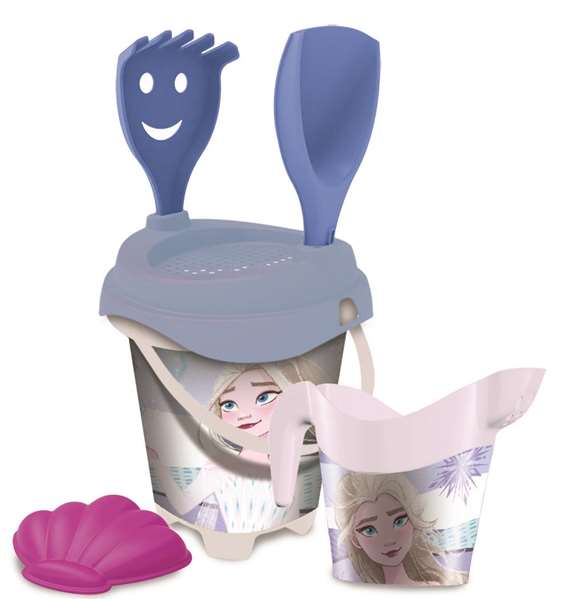 Unice Cubo Playa Castillo Frozen 2 con Cedazo, Pala, Rastrillo y Regadera y Moldes 18 cm Unice Cubo Playa Castillo Frozen 2 con Cedazo, Pala, Rastrillo y Regadera y Moldes 18 cm