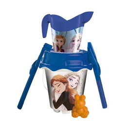 Unice Cubo Playa Castillo Frozen 2 con Cedazo, Pala, Rastrillo y Regadera y Moldes 18 cm