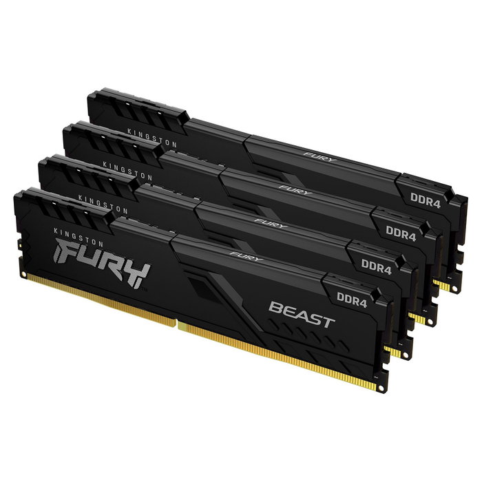 Kingston FURY Beast 128GB DDR4 3600MHz CL18 DIMM Kit de 4 Black Kingston FURY Beast 128GB DDR4 3600MHz CL18 DIMM Kit de 4 Black