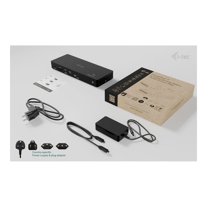 I-tec Estación de acoplamiento Thunderbolt 4 TB4TRIPLEDOCKPDUK con 3 pantallas
