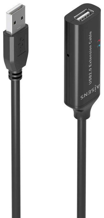 Aisens Cable USB 2.0 Prolongador con Amplificador, 10m, Negro Aisens Cable USB 2.0 Prolongador con Amplificador, 10m, Negro