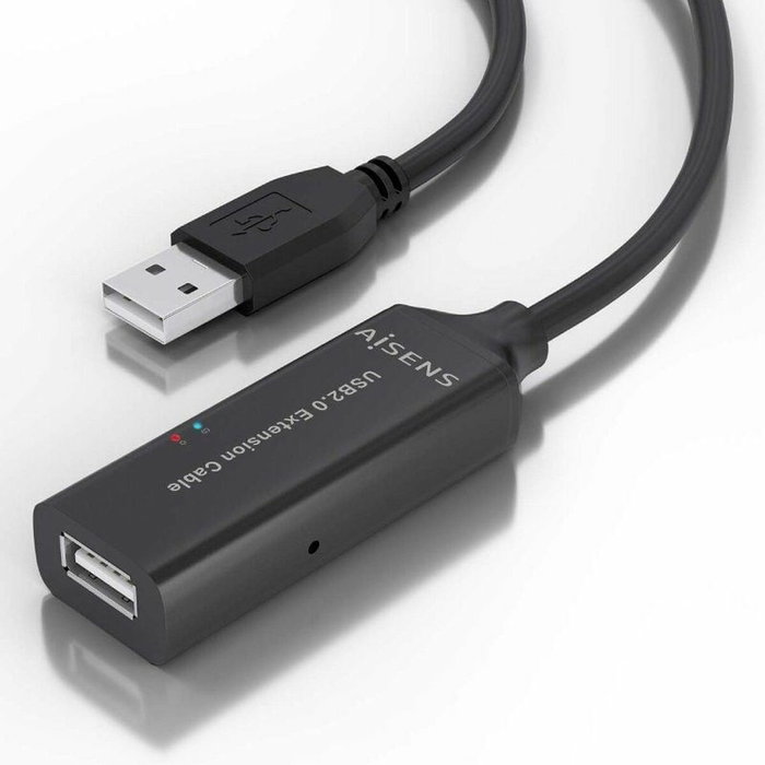 Aisens Cable USB 2.0 Prolongador con Amplificador, 10m, Negro Aisens Cable USB 2.0 Prolongador con Amplificador, 10m, Negro
