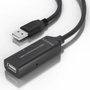 Aisens Cable USB 2.0 Prolongador con Amplificador, 10m, Negro