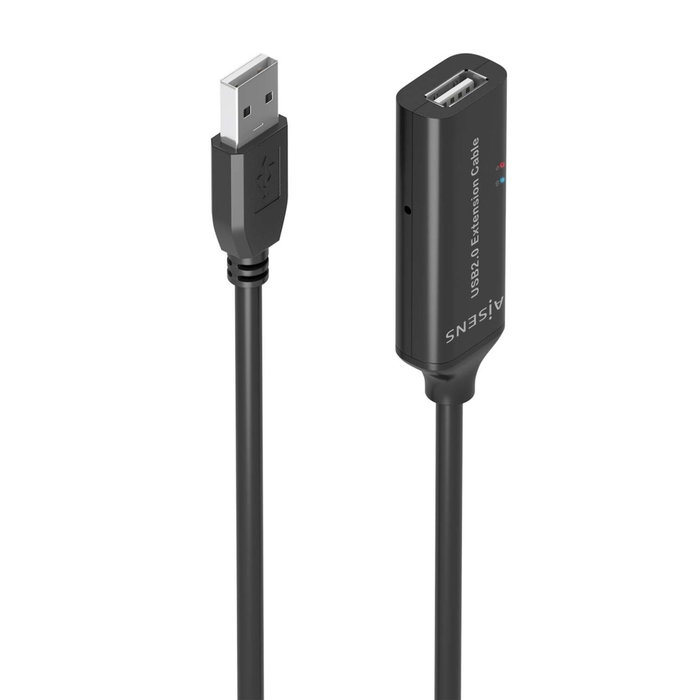 AISENS - CABLE USB 2.0 PROLONGADOR CON AMPLIFICADOR, TIPO A/M-A/H, NEGRO, 10M AISENS - CABLE USB 2.0 PROLONGADOR CON AMPLIFICADOR, TIPO A/M-A/H, NEGRO, 10M