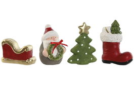 DKD Home Decor Figura Navidad Tradicional Multicolor 3 x 7 x 4 cm (24 Unidades)