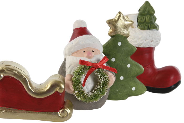 DKD Home Decor Figura Navidad Tradicional Multicolor 3 x 7 x 4 cm (24 Unidades)