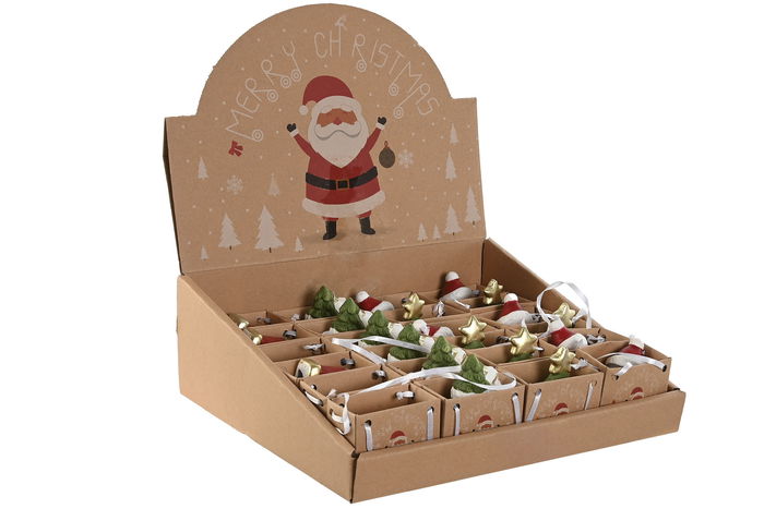 DKD Home Decor Figura Navidad Tradicional Multicolor 3 x 7 x 4 cm (24 Unidades)