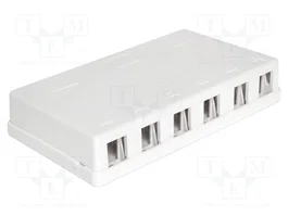 DeLOCK Keystone Leergehäuse 6 Port 86227 Blanco