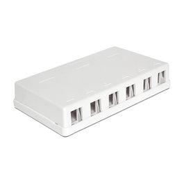 DeLOCK Keystone Leergehäuse 6 Port 86227 Blanco