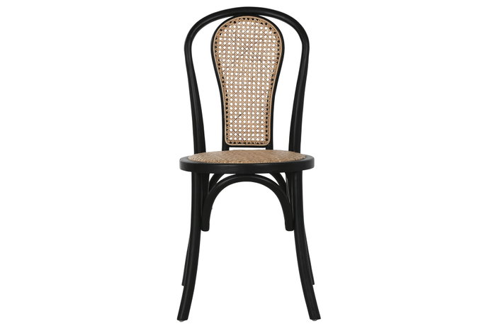DKD Home Decor Silla Olmo Ratan Negra Apilable