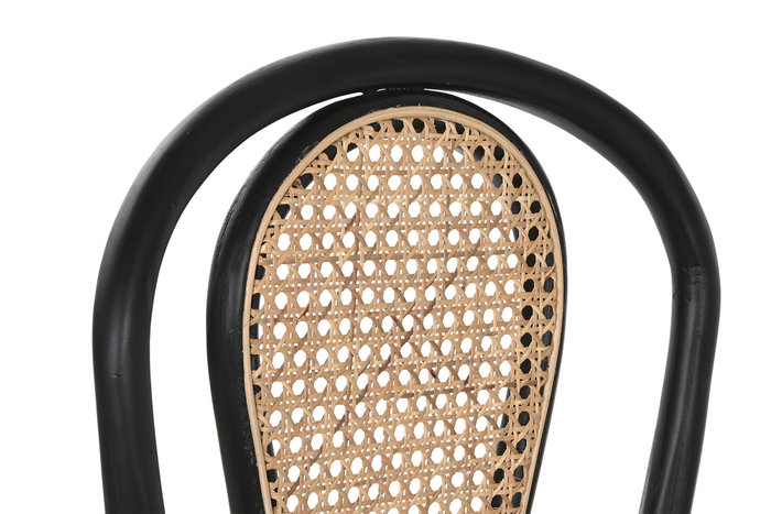 DKD Home Decor Silla Olmo Ratan Negra Apilable