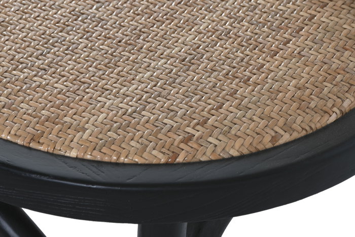 DKD Home Decor Silla Olmo Ratan Negra Apilable