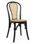 DKD Home Decor Silla Olmo Ratan Negra Apilable