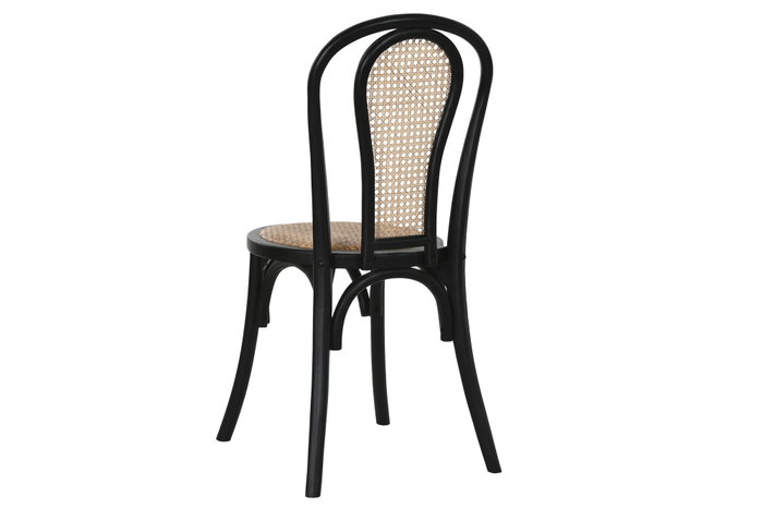 DKD Home Decor Silla Olmo Ratan Negra Apilable