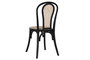 DKD Home Decor Silla Olmo Ratan Negra Apilable