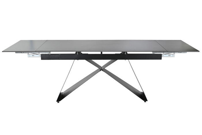 DKD Home Decor Mesa Comedor Moderno Negro Metal Ceramica Extensible 90 x 75 x 160 cm
