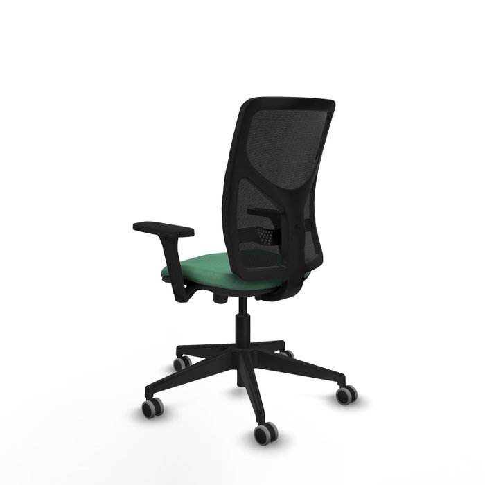 PIQUERAS Y CRESPO Silla de oficina Motilla con mecanismo Sincro/Traslack, Verde esmeralda y Negro