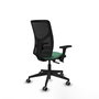 PIQUERAS Y CRESPO Silla de oficina Motilla con mecanismo Sincro/Traslack, Verde esmeralda y Negro