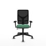 PIQUERAS Y CRESPO Silla de oficina Motilla con mecanismo Sincro/Traslack, Verde esmeralda y Negro