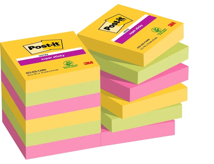 Post-it Super Sticky Notas Adhesivas Colores Surtidos Pack de 12 Post-it Super Sticky Notas Adhesivas Colores Surtidos Pack de 12