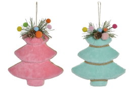 DKD Home Decor Decoración Colgante Árbol Rosa y Verde