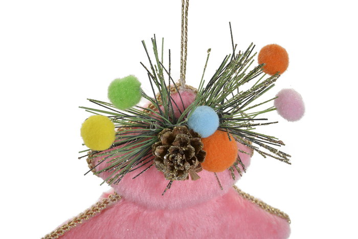 DKD Home Decor Decoración Colgante Árbol Rosa y Verde