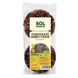 SOLNATURAL Tortas de Arroz con Chocolate Negro y Coco 100G Bio Vegano Sin Gluten