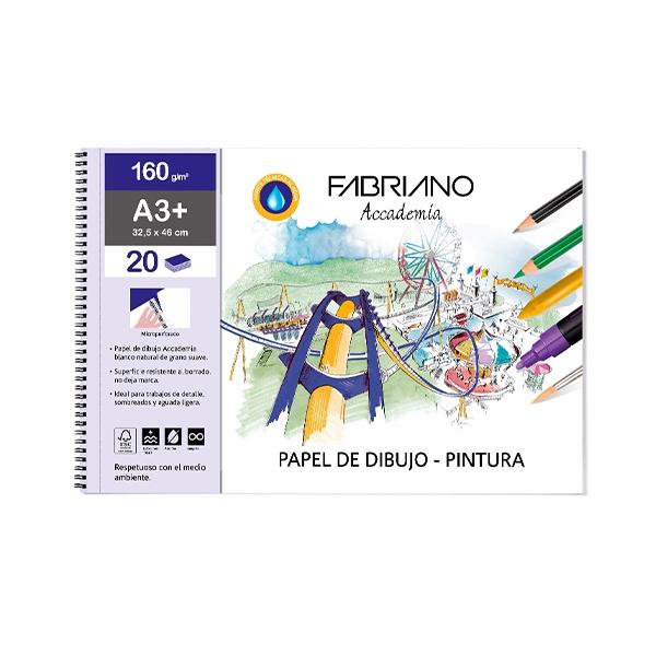 FABRIANO Bloc de Dibujo y Pintura Accademia Microperforado A3+ 20 Hojas FABRIANO Bloc de Dibujo y Pintura Accademia Microperforado A3+ 20 Hojas