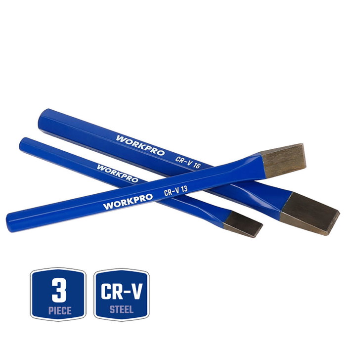 Workpro Juego de 3 cortafríos de acero al cromo vanadio