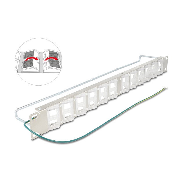 DeLOCK Patchpanel Keystone de 19″ con 24 puertos inclinables