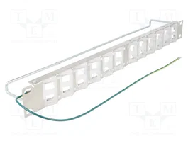 DeLOCK Patch panel de 19″ con 24 puertos Keystone inclinables y alivio de tensión