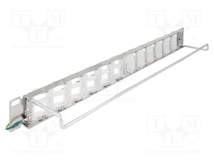 DeLOCK Patch panel de 19″ con 24 puertos Keystone inclinables y alivio de tensión