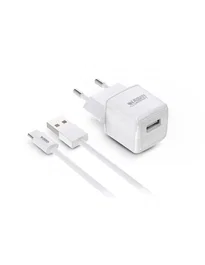 Urban Factory PSC25UF Cargador de Pared USB-C 12W (2.4A) con Cable de 1 m Blanco para Carga Rápida de Dispositivos Móviles