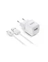 Urban Factory PSC25UF Cargador de Pared USB-C 12W (2.4A) con Cable de 1 m Blanco para Carga Rápida de Dispositivos Móviles