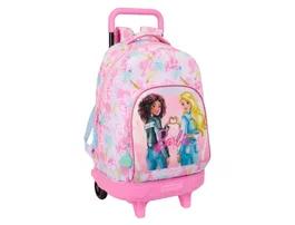 Safta Mochila Barbie Painterly con ruedas y compact extraíble