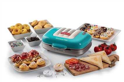 Ariete 1972/01 Sandwichera 3 en 1 Party Time para Donuts y Cupcakes, Azul