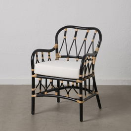 Sillón Negro Ratán Salón 58 X 62 X 85 cm