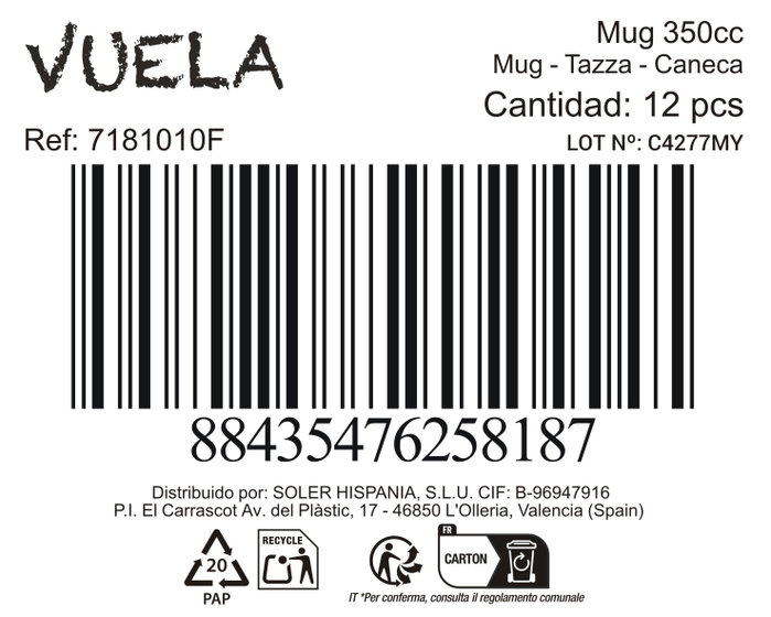Inde Mug Vuela 350 Cc (48 Unidades)