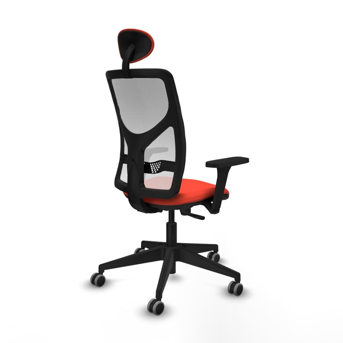 PIQUERAS Y CRESPO Silla de oficina Motilla con mecanismo Sincro, brazos 3D y cabecero fijo, Naranja oscuro/Blanco PIQUERAS Y CRESPO Silla de oficina Motilla con mecanismo Sincro, brazos 3D y cabecero fijo, Naranja oscuro/Blanco