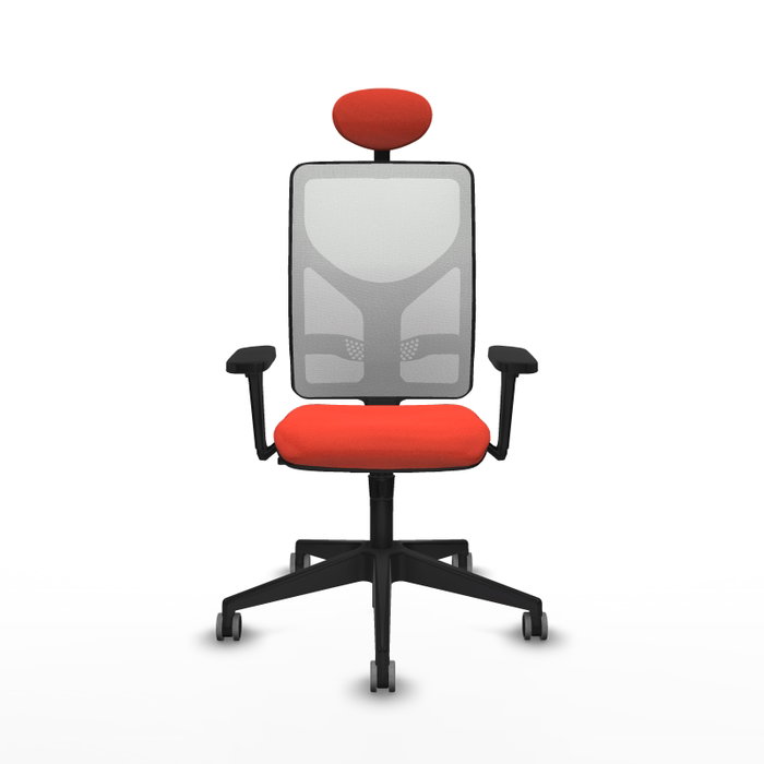 PIQUERAS Y CRESPO Silla de oficina Motilla con mecanismo Sincro, brazos 3D y cabecero fijo, Naranja oscuro/Blanco PIQUERAS Y CRESPO Silla de oficina Motilla con mecanismo Sincro, brazos 3D y cabecero fijo, Naranja oscuro/Blanco