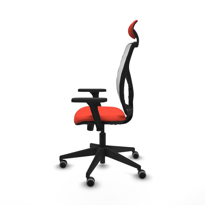 PIQUERAS Y CRESPO Silla de oficina Motilla con mecanismo Sincro, brazos 3D y cabecero fijo, Naranja oscuro/Blanco PIQUERAS Y CRESPO Silla de oficina Motilla con mecanismo Sincro, brazos 3D y cabecero fijo, Naranja oscuro/Blanco