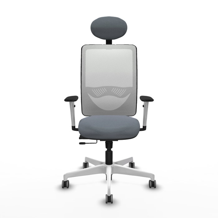PIQUERAS Y CRESPO Silla de oficina Zulema Gris y Blanca con Mecanismo Sincro/Traslack PIQUERAS Y CRESPO Silla de oficina Zulema Gris y Blanca con Mecanismo Sincro/Traslack